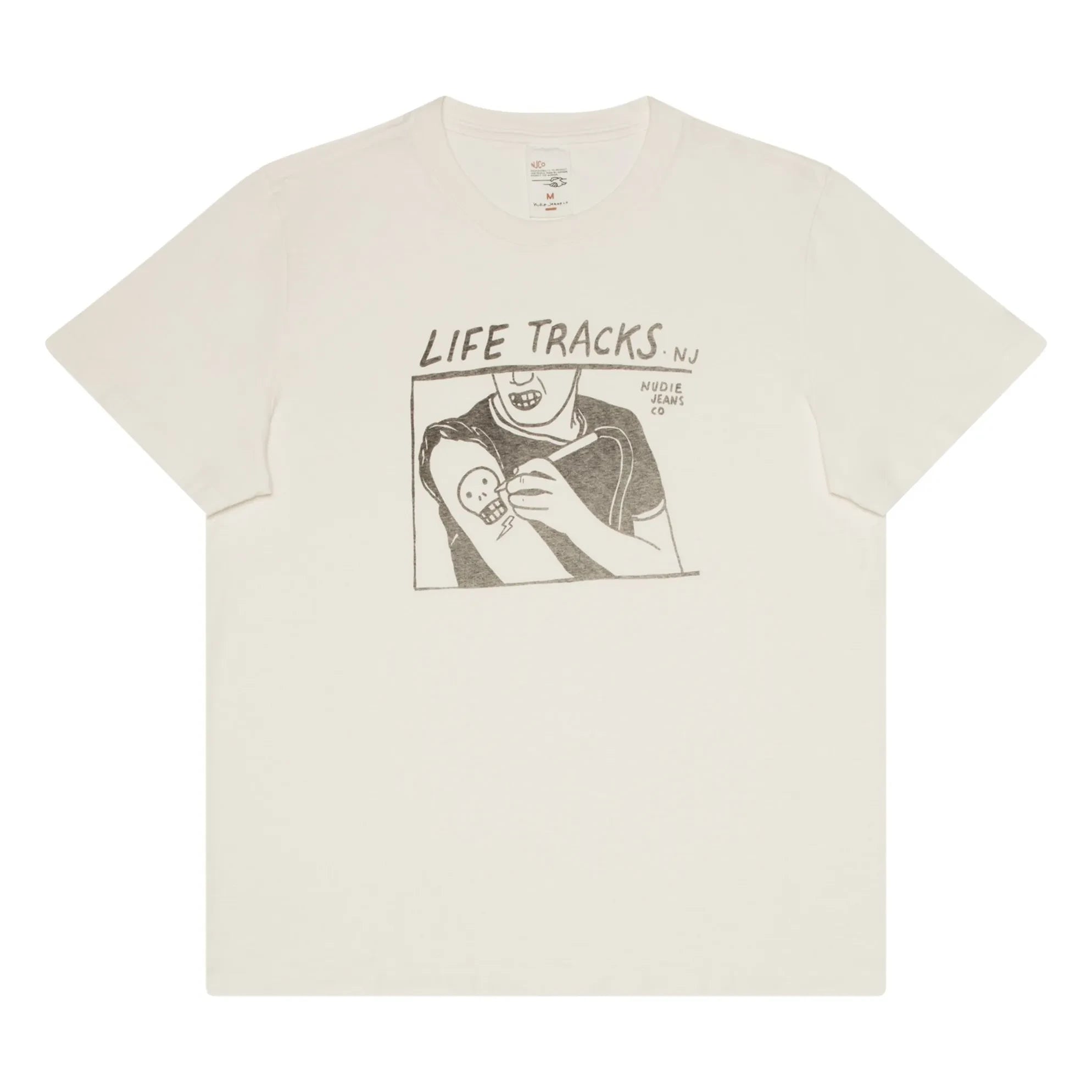 Nudie Jeans - Roy Life Tracks Tişört | Beyaz