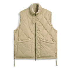 Taion - Reversible Military Sleeveless Jacket, Stand Collar | Wild Yellow