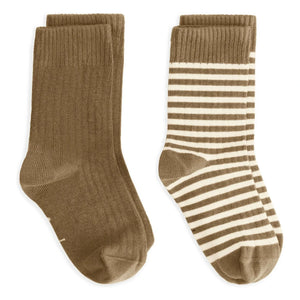 Gray Label - 2 Pair Organic Cotton Socks Set | Khaki Brown