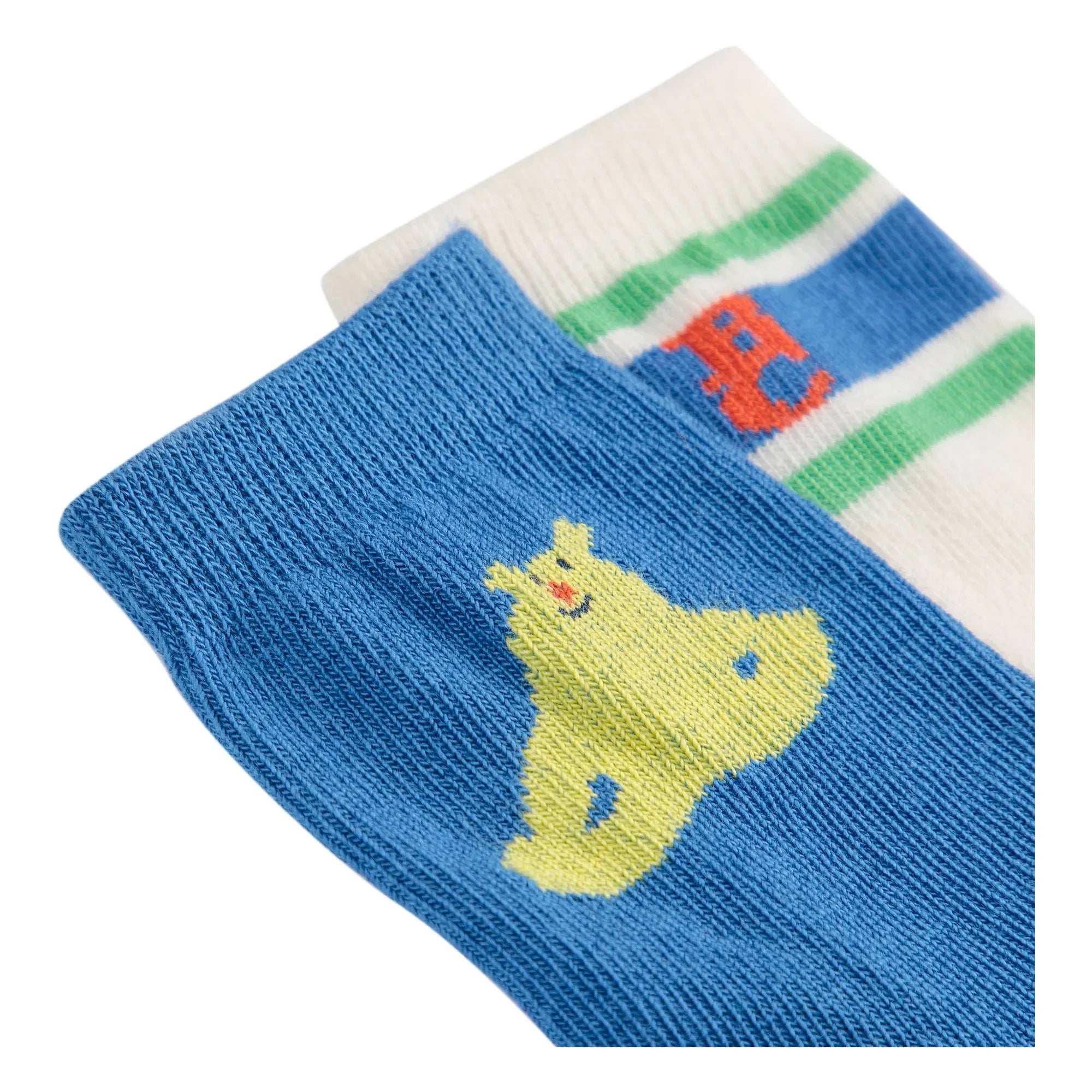 Bobo Choses - Pack of 2 Recycled Fiber Bear Socks | Blue