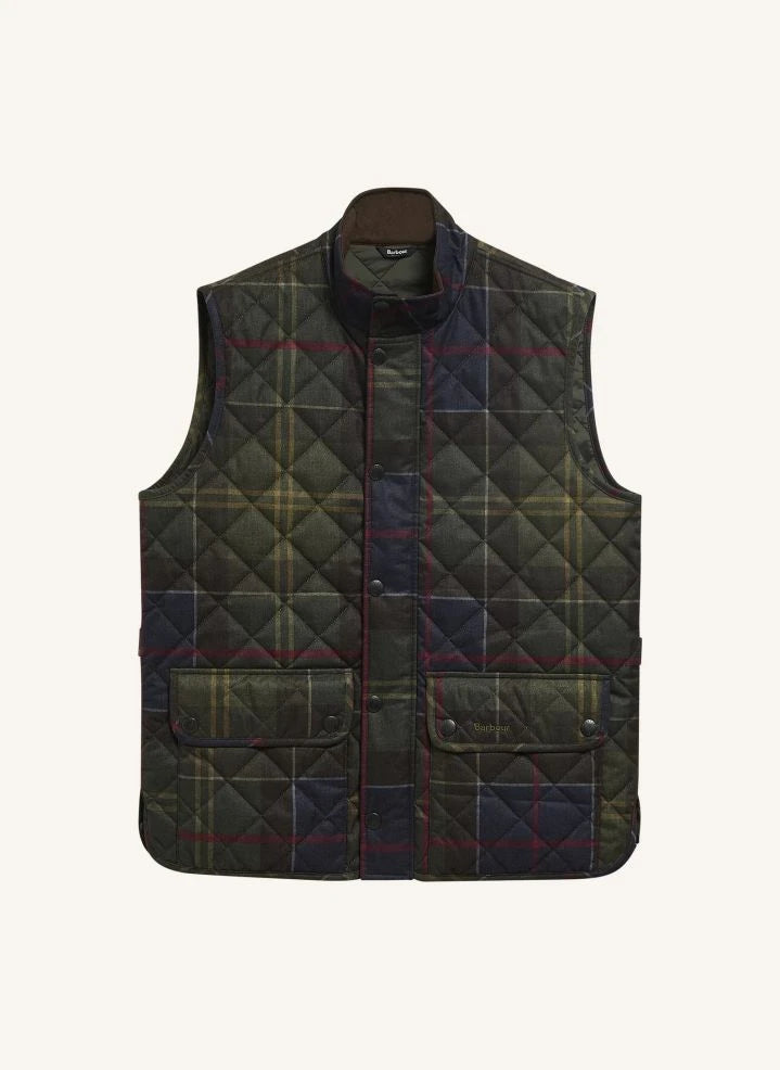 Barbour - Lowerdale Tartan Kapitone Yelek | Koyu yeşil