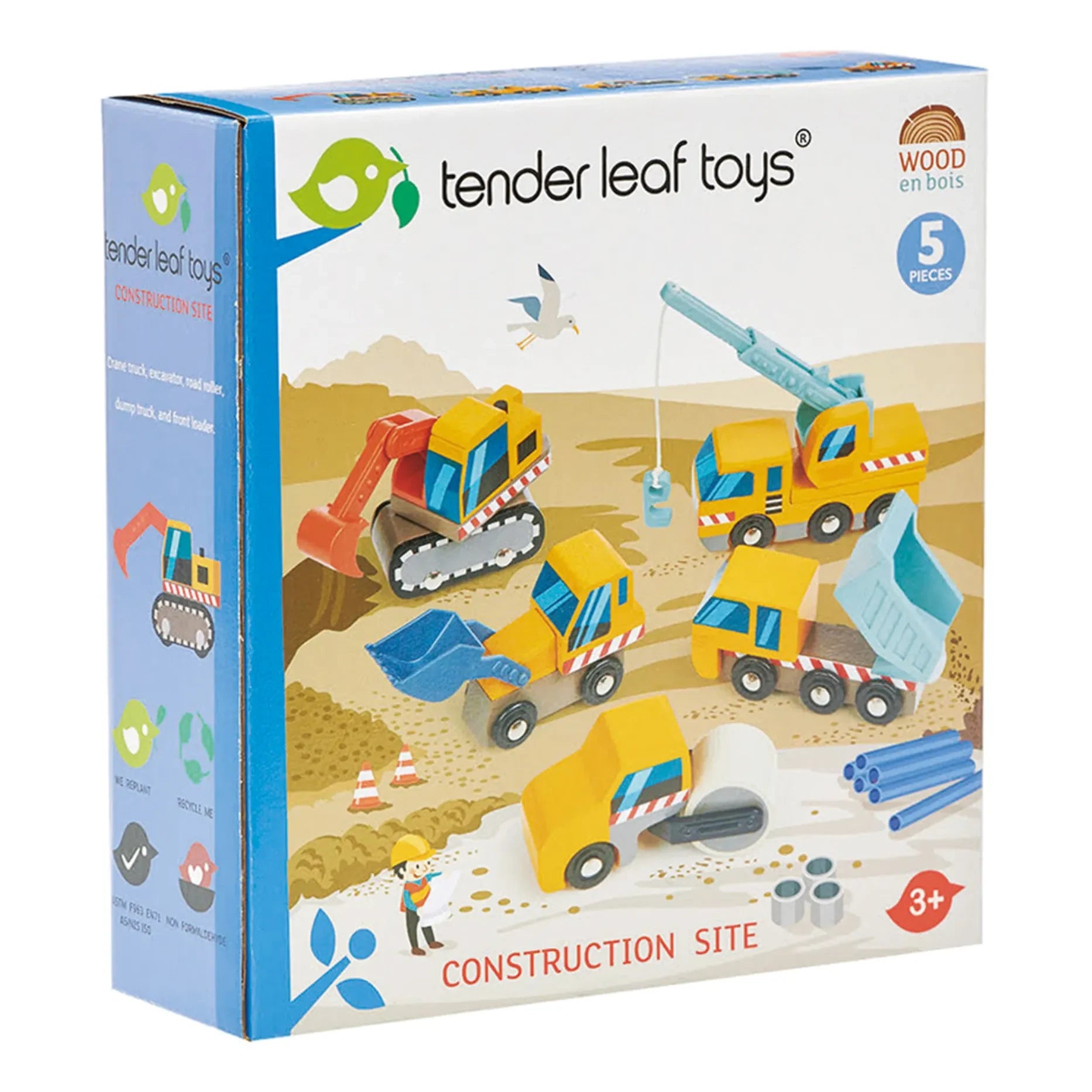 Tender Leaf Toys - İnşaat Sahası Araçları - 5'li Set