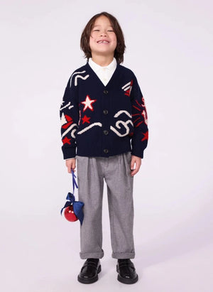 Petit Bateau - Navy Blue Relaxed-Fit V-Neck Wool Cardigan