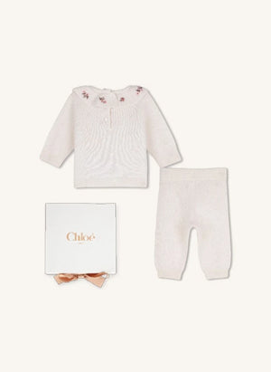 Chloé - Kaşmir Tişört ve Pantolon Takımı | Chalk