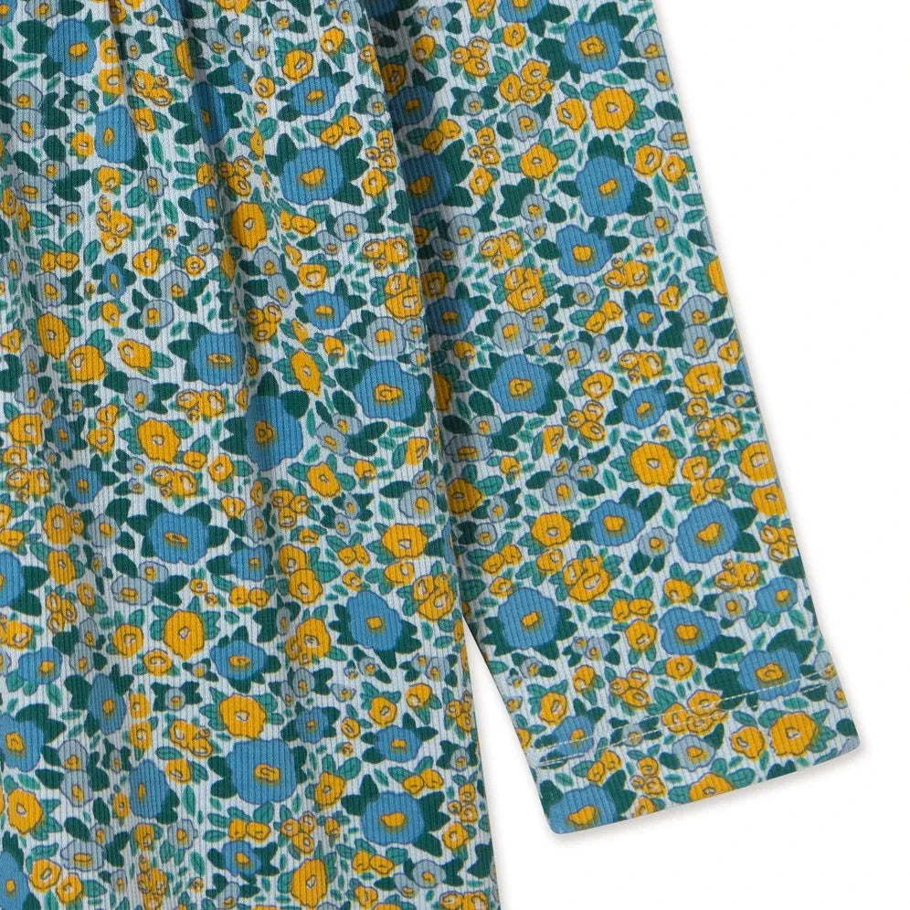 Tinycottons - Organic Cotton Corduroy Floral Dress | Blue