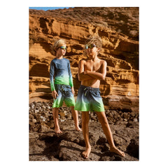 Molo - Niko Degraded Recycled Fiber Swimsuit Shorts | Fluorescent Green
