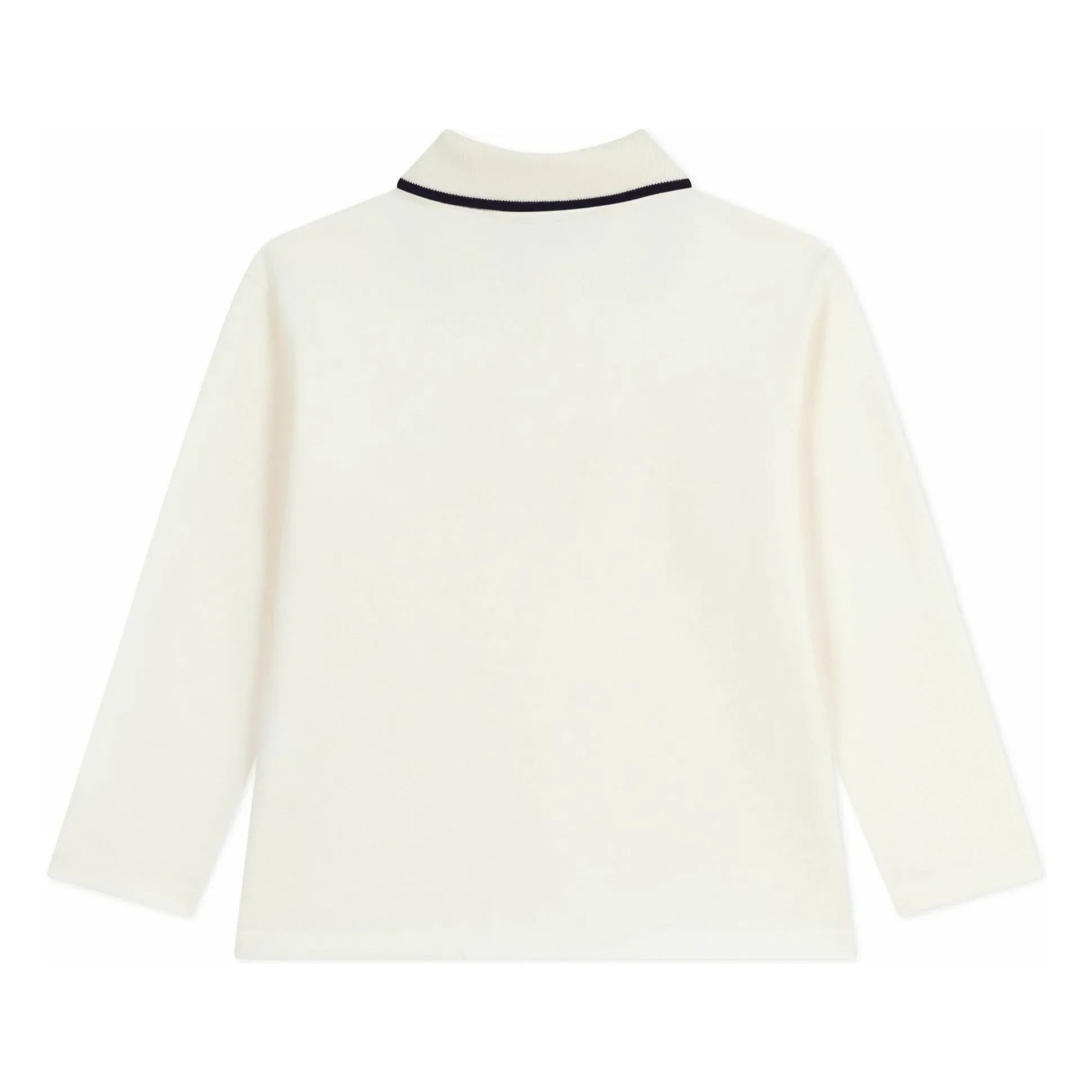 Petit Bateau - Contrast Trim Organic Cotton Polo T-Shirt | Ecru