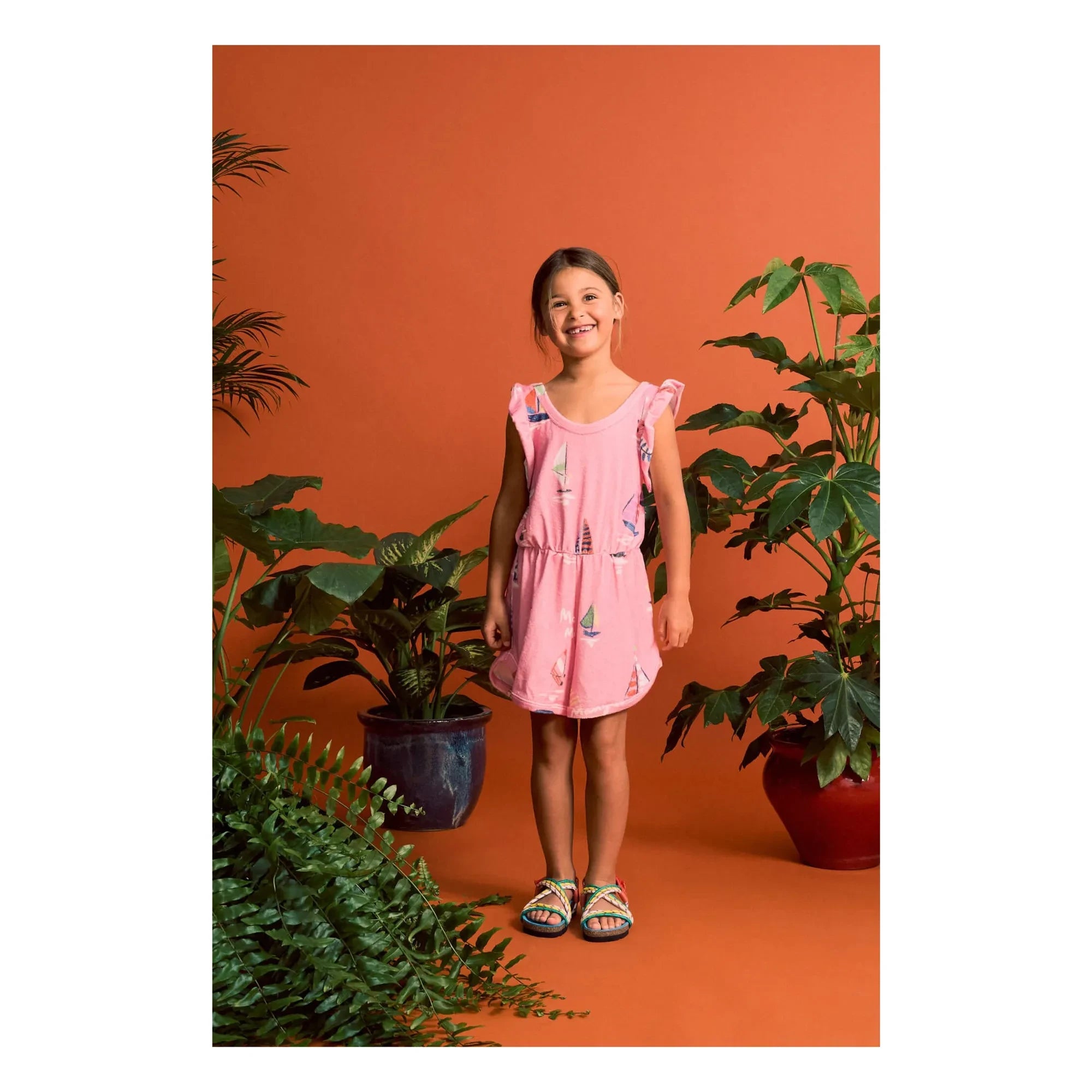 Maison Mangostan - Pink Voile Sponge Romper | Shorts