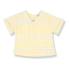 1+ in the family - Santorini Vichy Seersucker Shirt | Pale Yellow