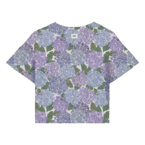 Studio Bohème - Crop Flow T-Shirt with Floral Pattern Organic Cotton | Lilac