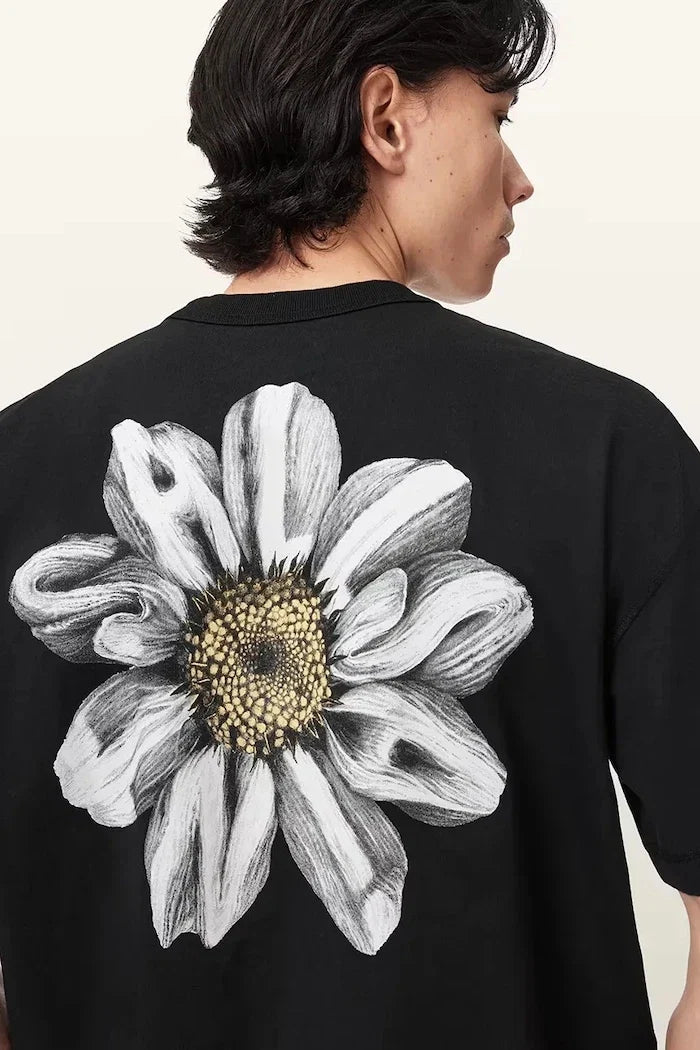 AllSaints Erkek Pamuklu Oversize Tişört PETALS
