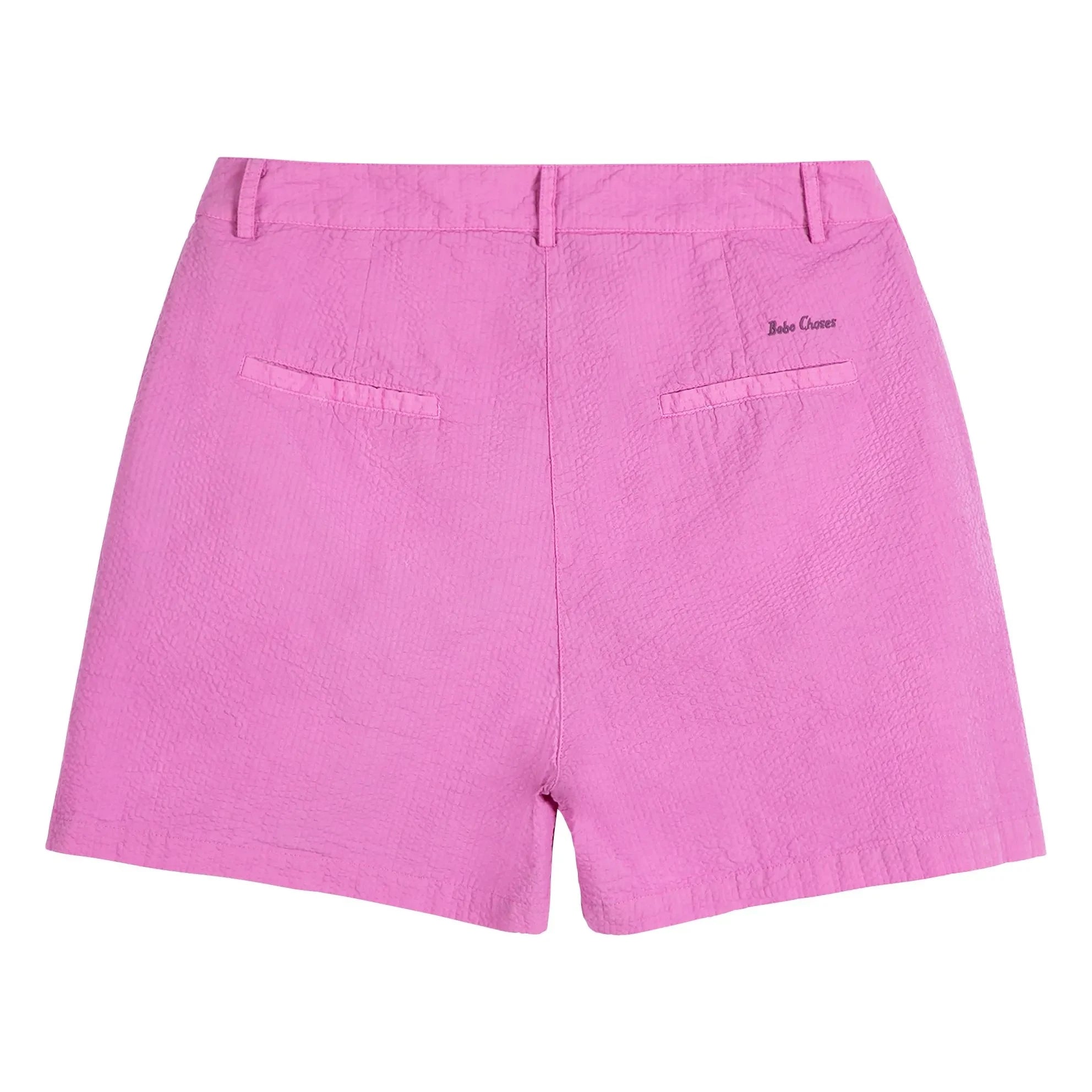 Bobo Choses - Purple Cotton Seersucker Puffed Shorts