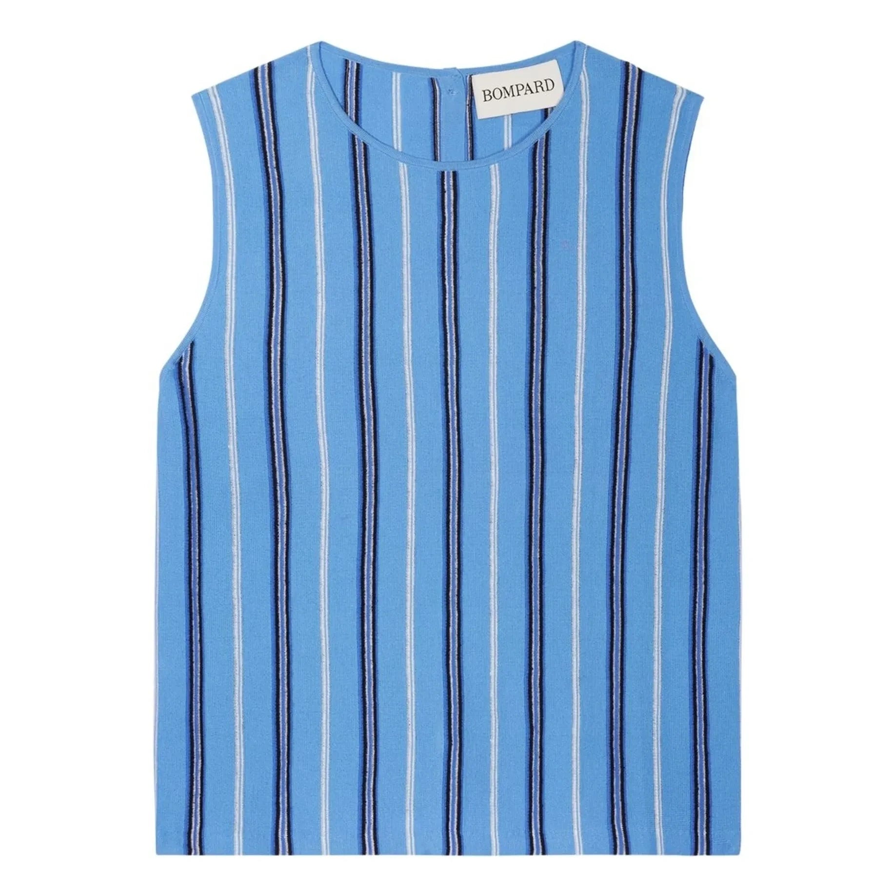 Bompard - Blue Linen, Cotton, and Silk Striped Sweater