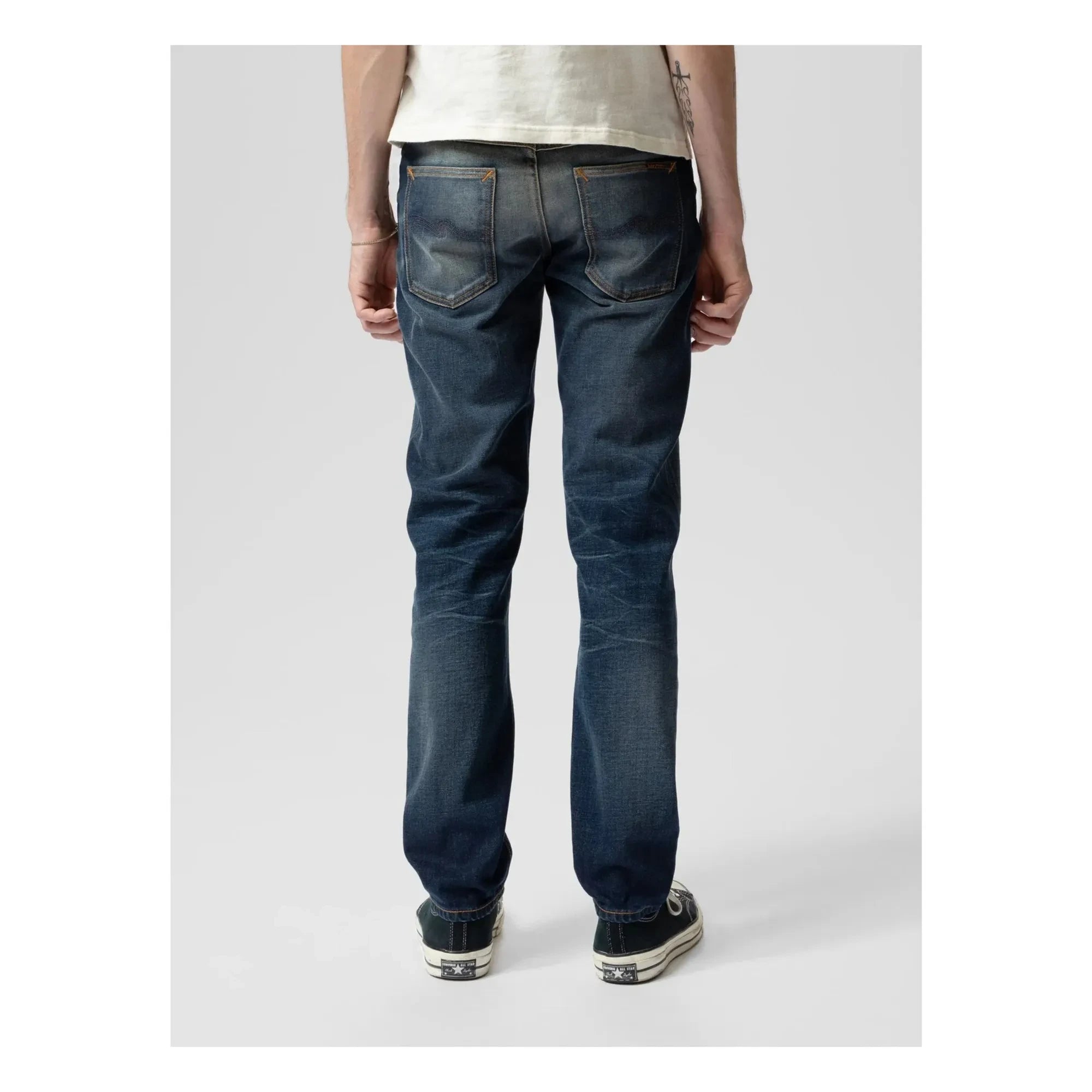 Nudie Jeans - Solid Ollie Lost Light Cotton Jeans | Pale Bluish Gray