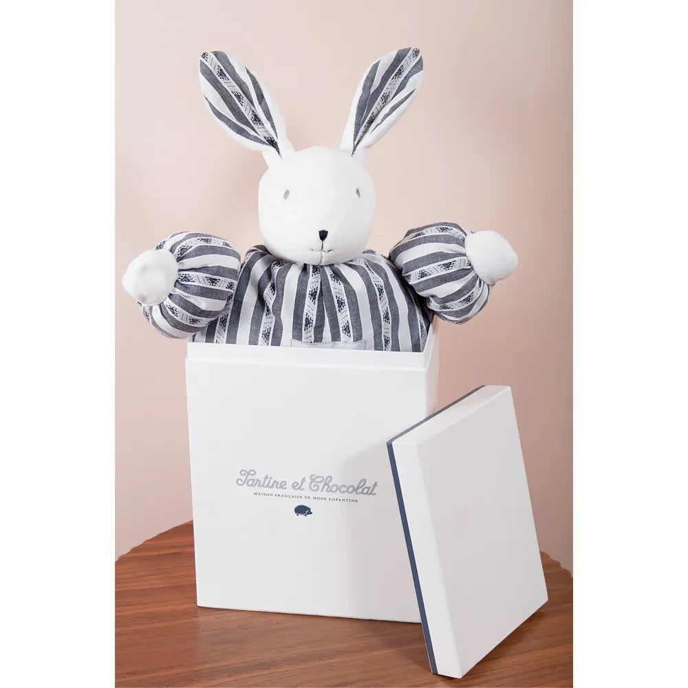 Tartine et Chocolat - Augustin The Rabbit Soft Toy 1977 - 25 cm | Navy Blue