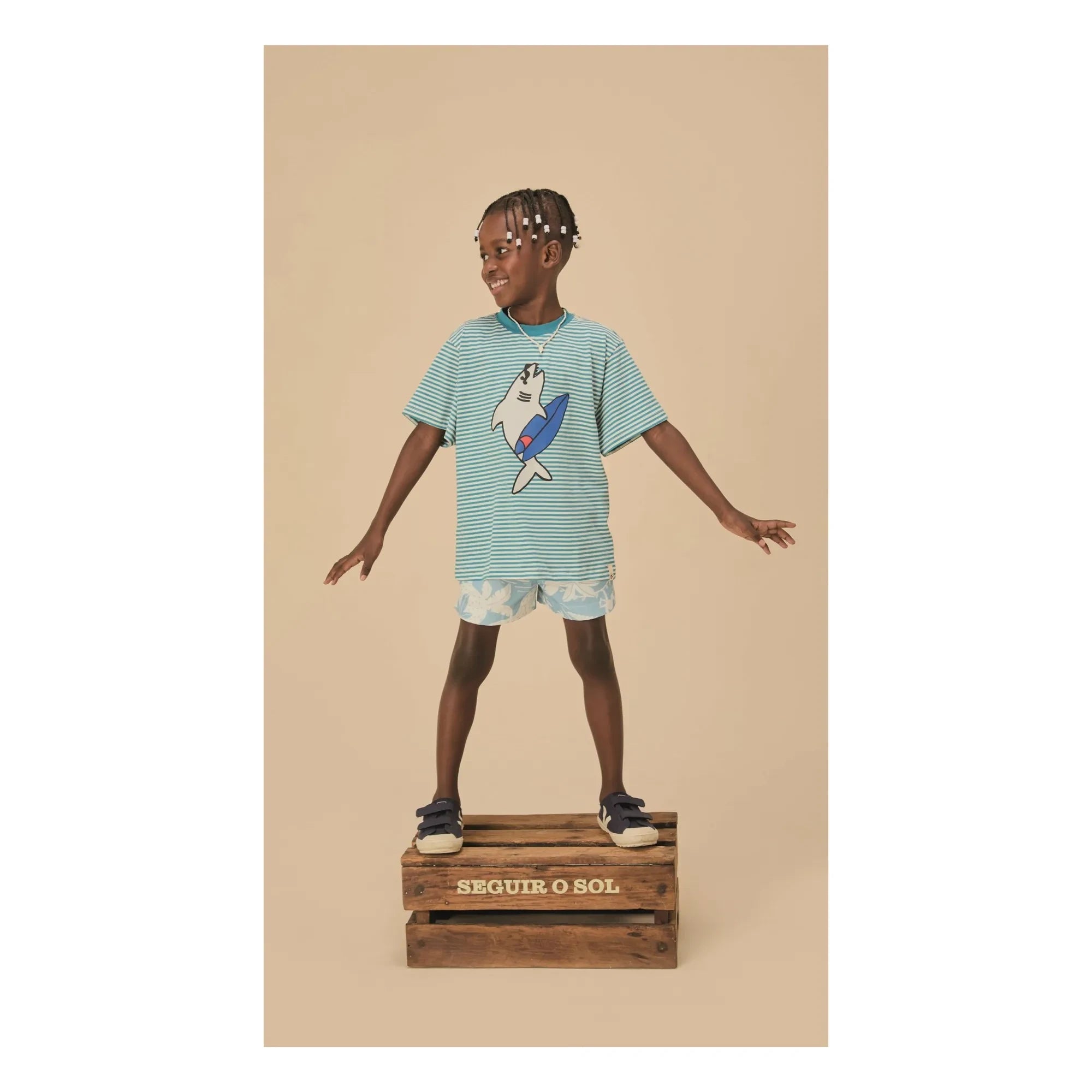 Fabula - Jungle Lace-up Shorts | Light Blue