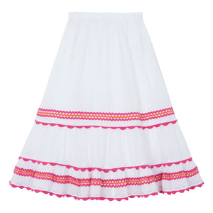 Tartine et Chocolat - Long Wavy Skirt | White