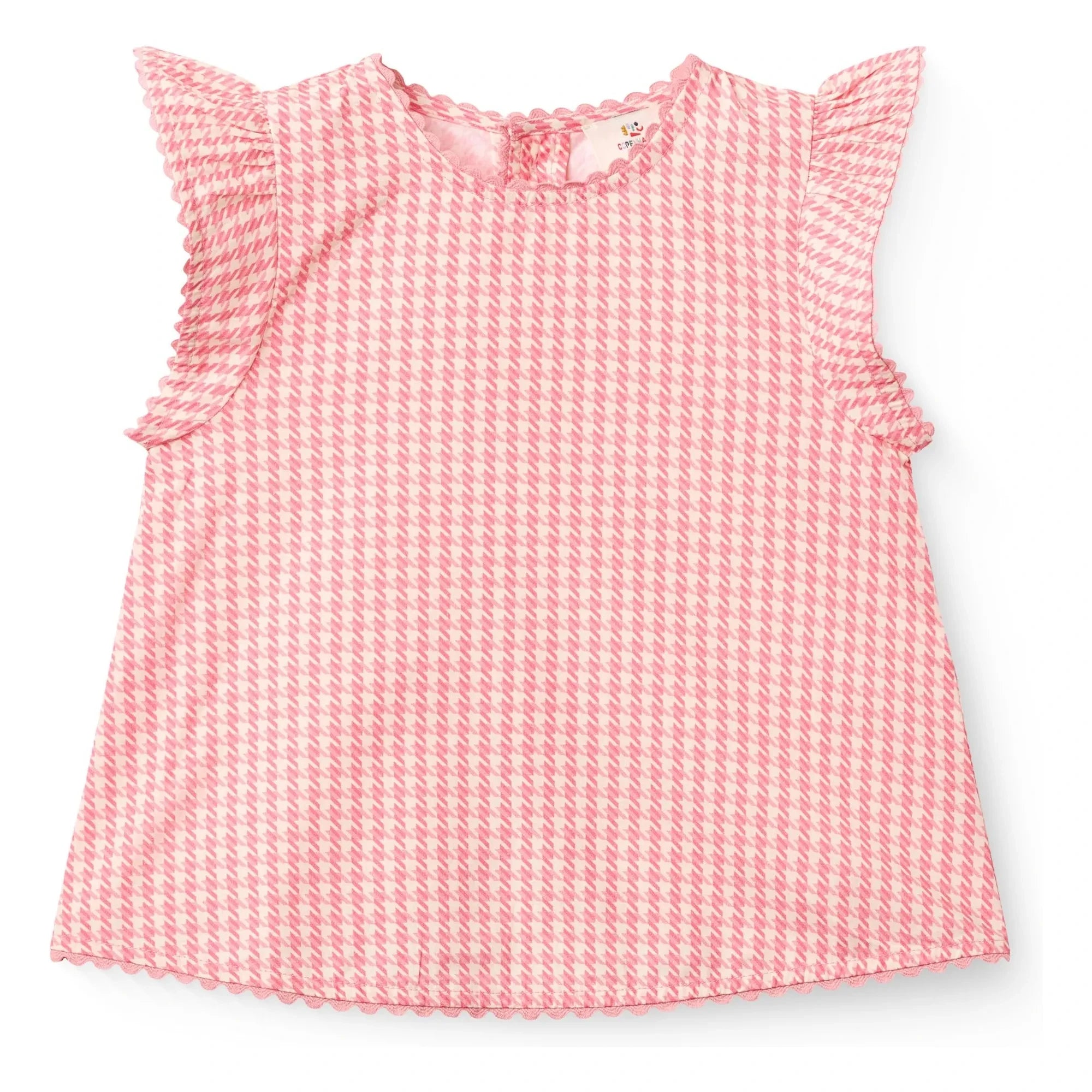 Copenhagen Colors - Pied de Poule Organic Cotton Top and Shorts Set | Powder Pink