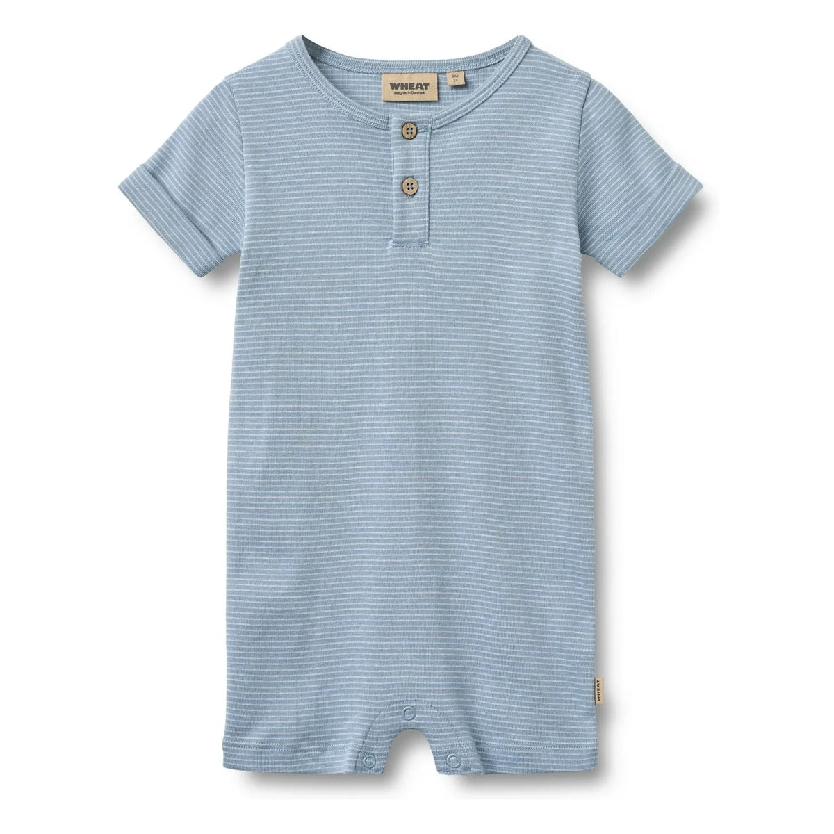 Wheat - Organic cotton Alfred striped bodysuit | Light Blue