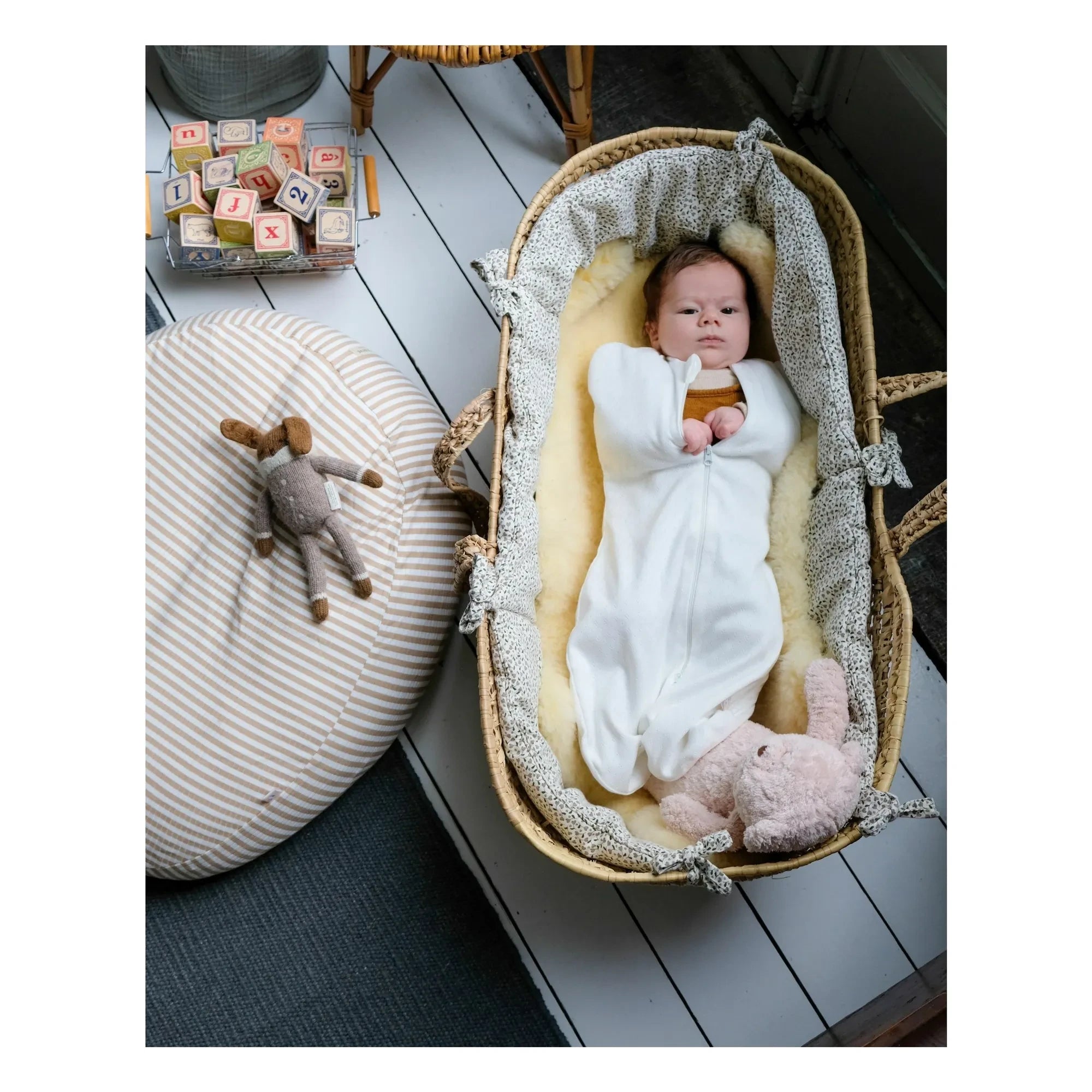 Tante Reine - Pointelle Swaddle Sleep Suit | Ecru