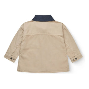 Copenhagen Colors - Organic Cotton Collar Jacket with Velvet Texture | Beige