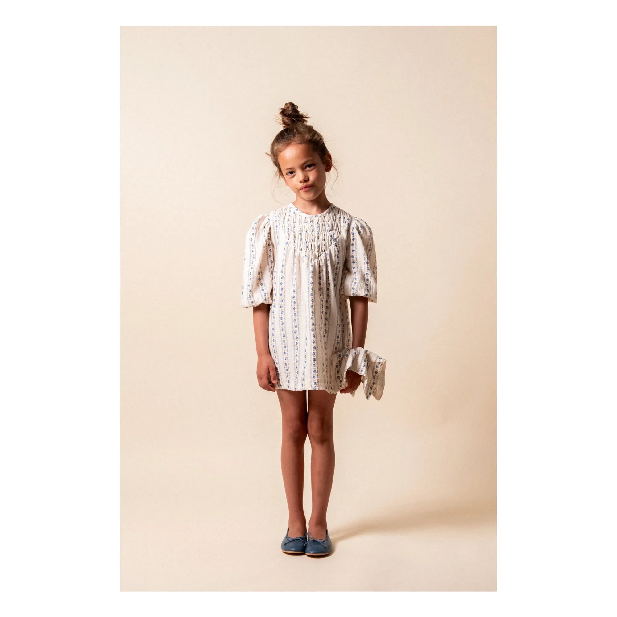 birinit - Sariñena Organic Cotton Floral Dress | Off-White