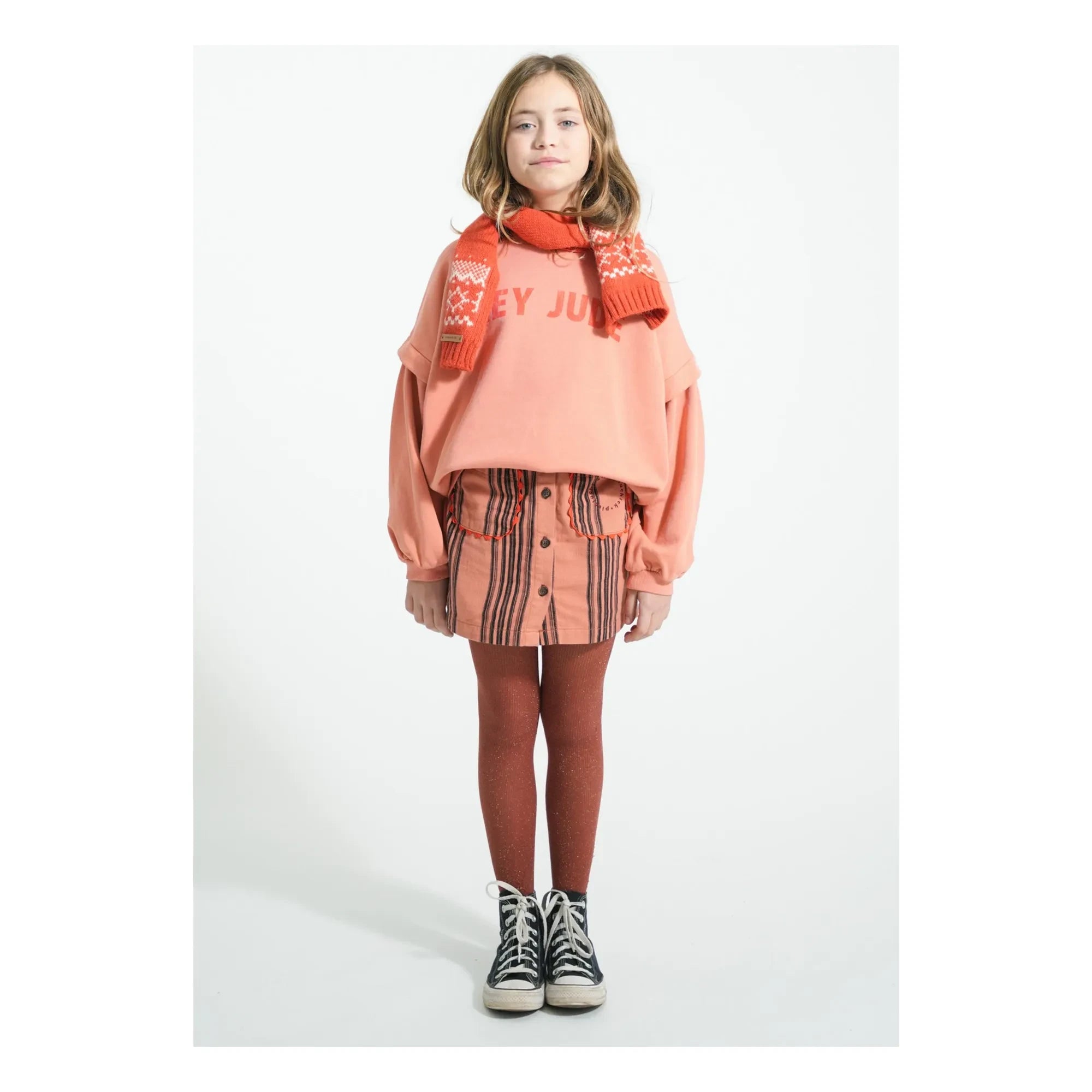 Piupiuchick - Striped Organic Cotton Skirt | Pink