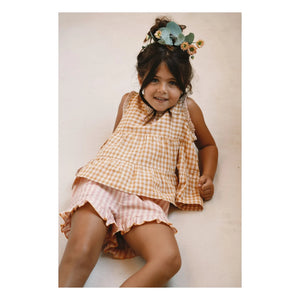 Lilinoa - Alban Striped Ruffled Shorts | Pink