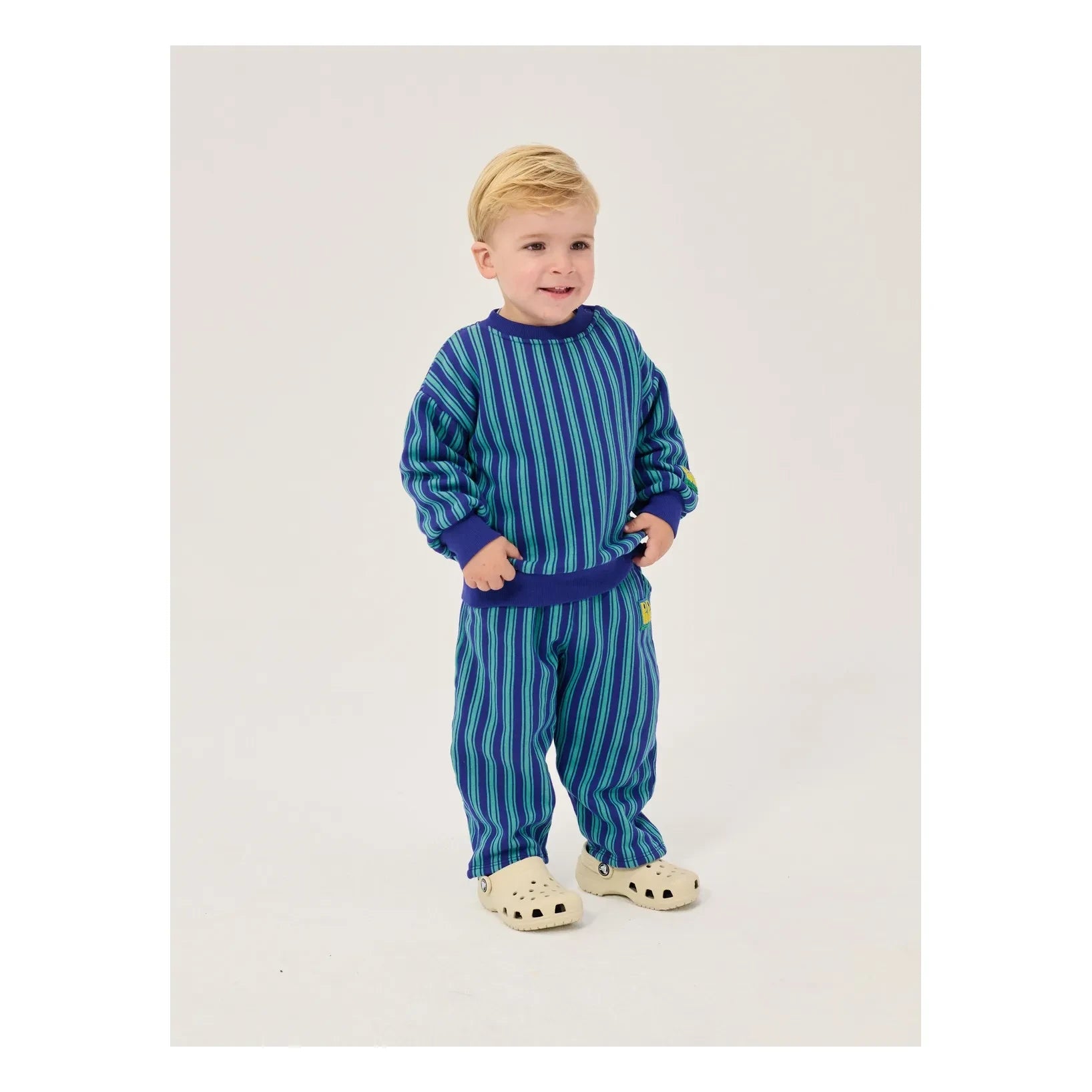 Bobo Choses - Organik pamuklu çizgili sweatshirt | Mavi