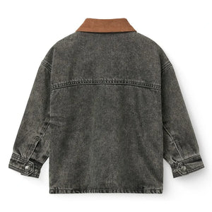 Copenhagen Colors - Organic Cotton Distressed Denim Jacket | Dark Grey