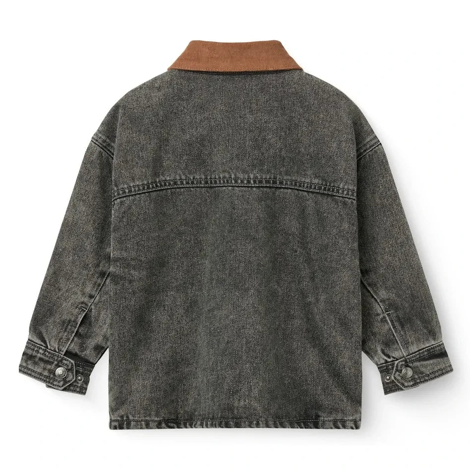 Copenhagen Colors - Organic Cotton Distressed Denim Jacket | Dark Grey