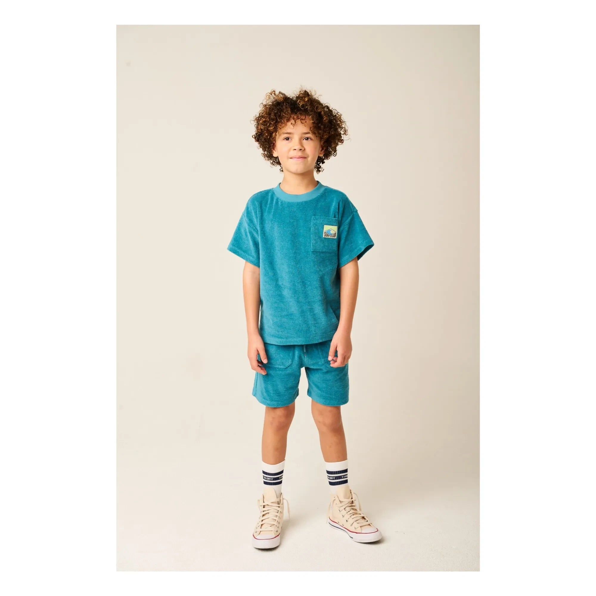 Tumble N'Dry - Short Beach Port Peshtemal Organic Cotton | Peacock Blue