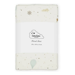 Cam Cam - Dreamland Elastic Fitted Sheet | Light Blue