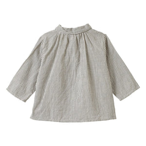Caramel - Collared Aloe Checkered Shirt | White