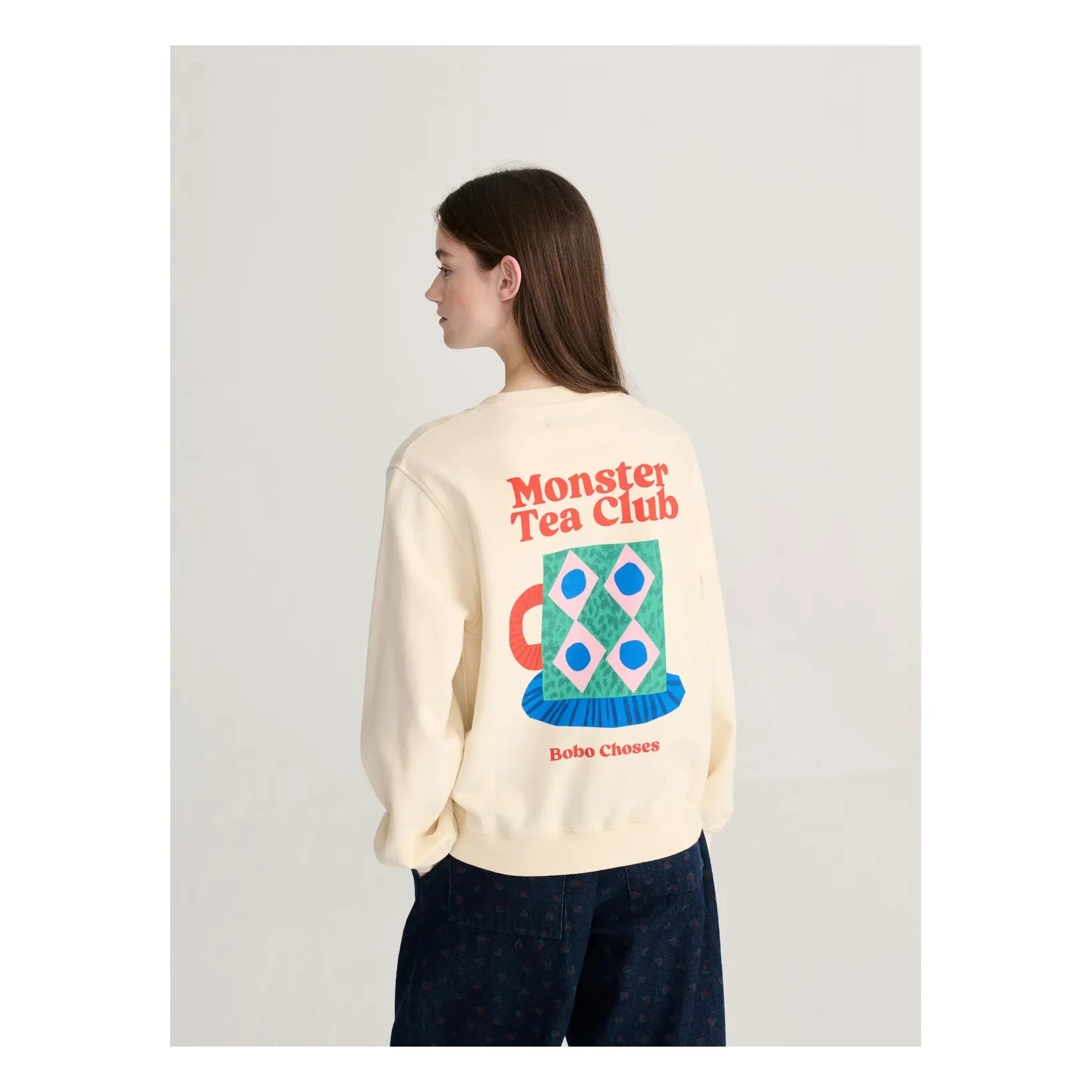 Bobo Choses - Sweat Monster Mug Organik Pamuk | Ecru