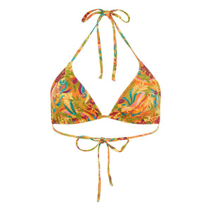 Momoni - Navy Patterned Swimsuit Top | Orange