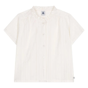 Petit Bateau - Bichou Blouse Organic Cotton Poplin | White