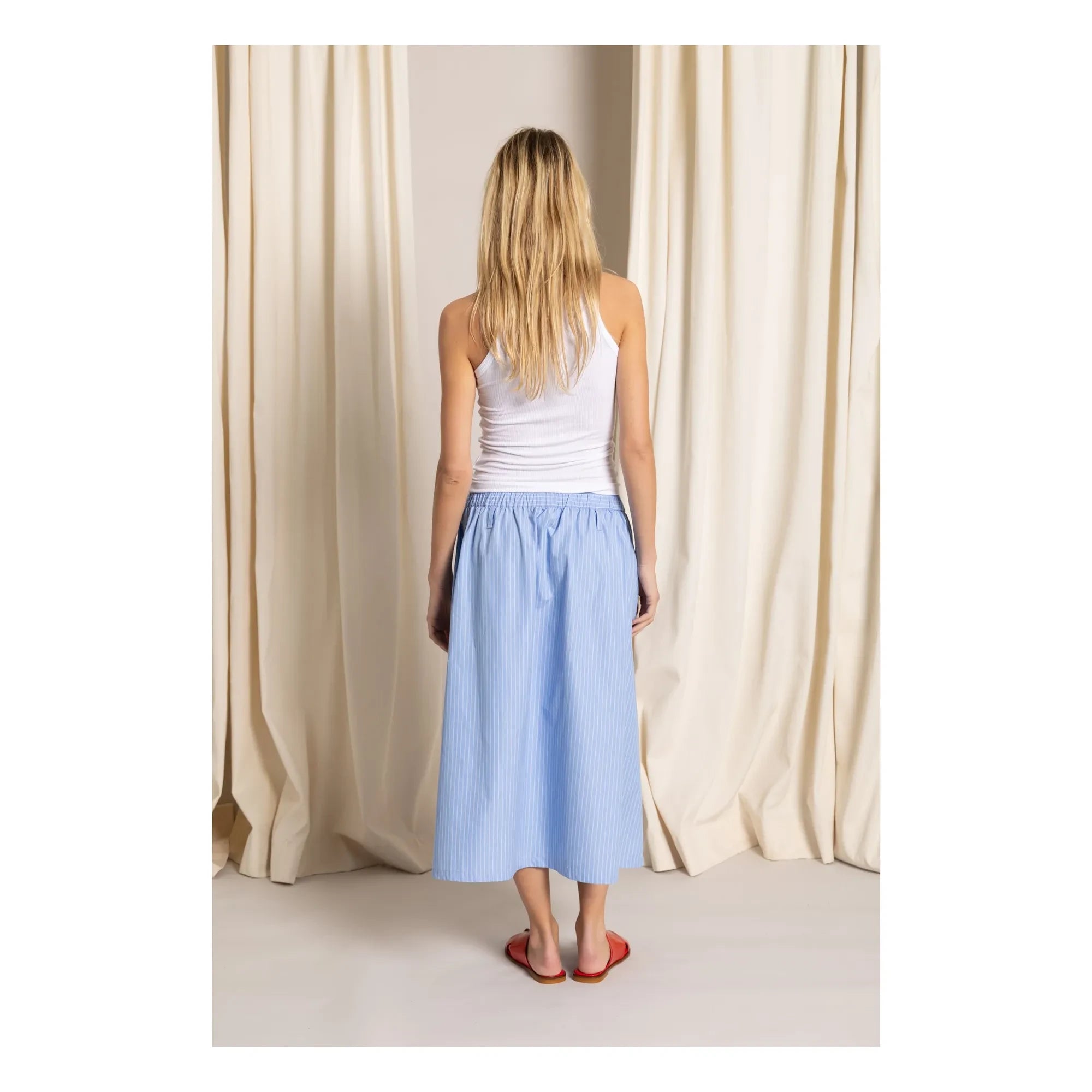 Smallable Woman - Striped Bruna Skirt | Light Blue