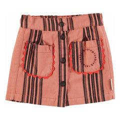 Piupiuchick - Striped Organic Cotton Skirt | Pink