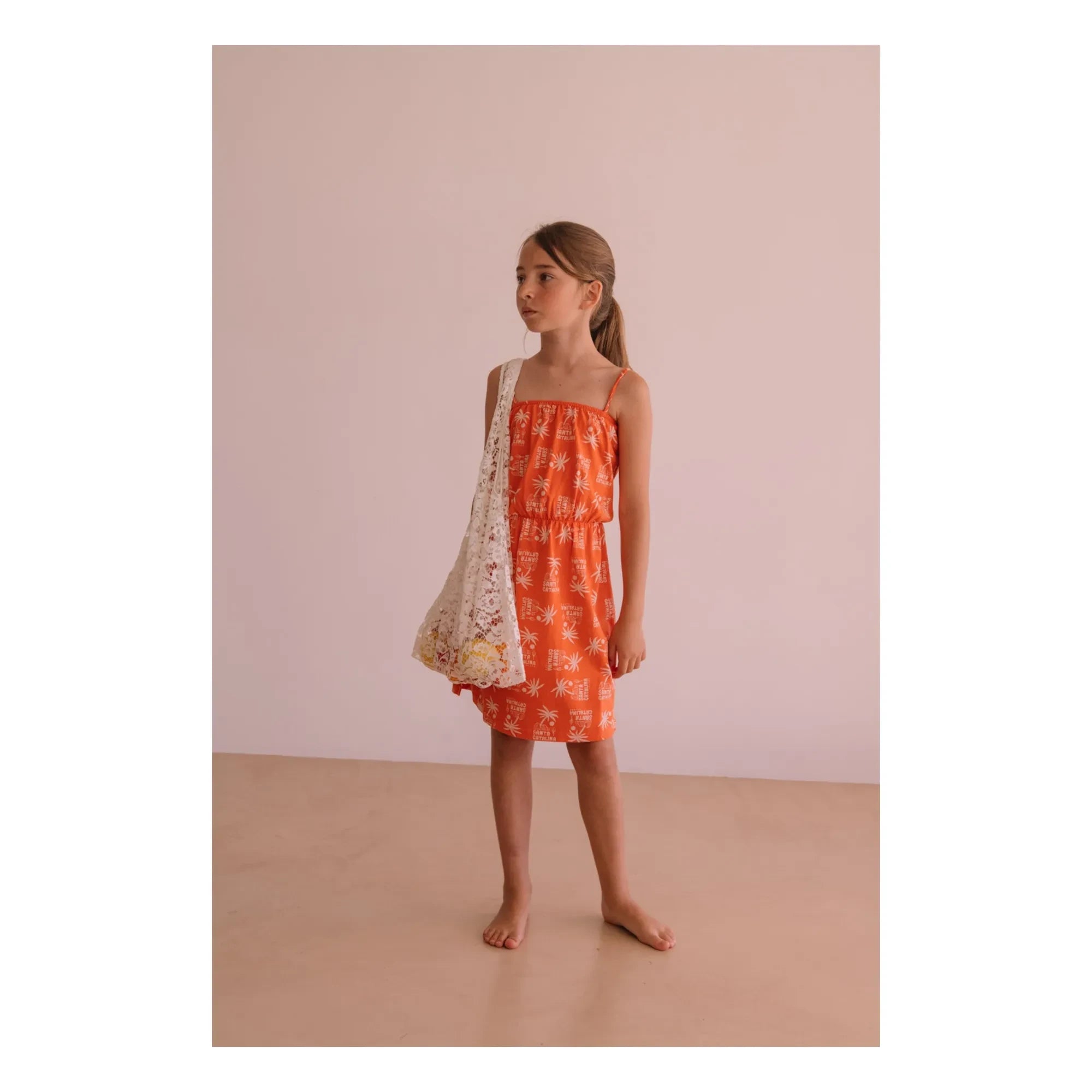 We Are Kids - Mina Palm Dress Organic Cotton | Orange