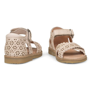 Petit Nord - Cross-Strap Floral Sandals | Cream