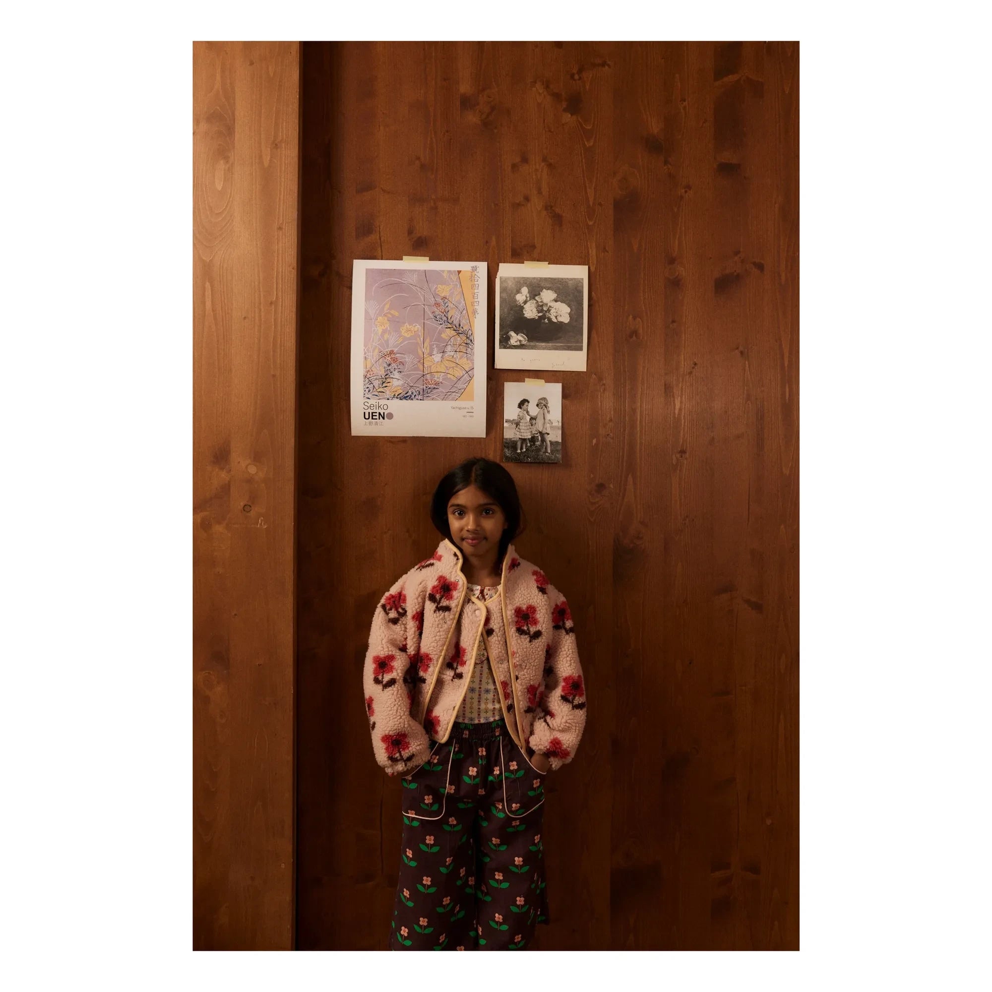 Hello Simone - Floral Patterned Sherpa Bear Jacket | Pink