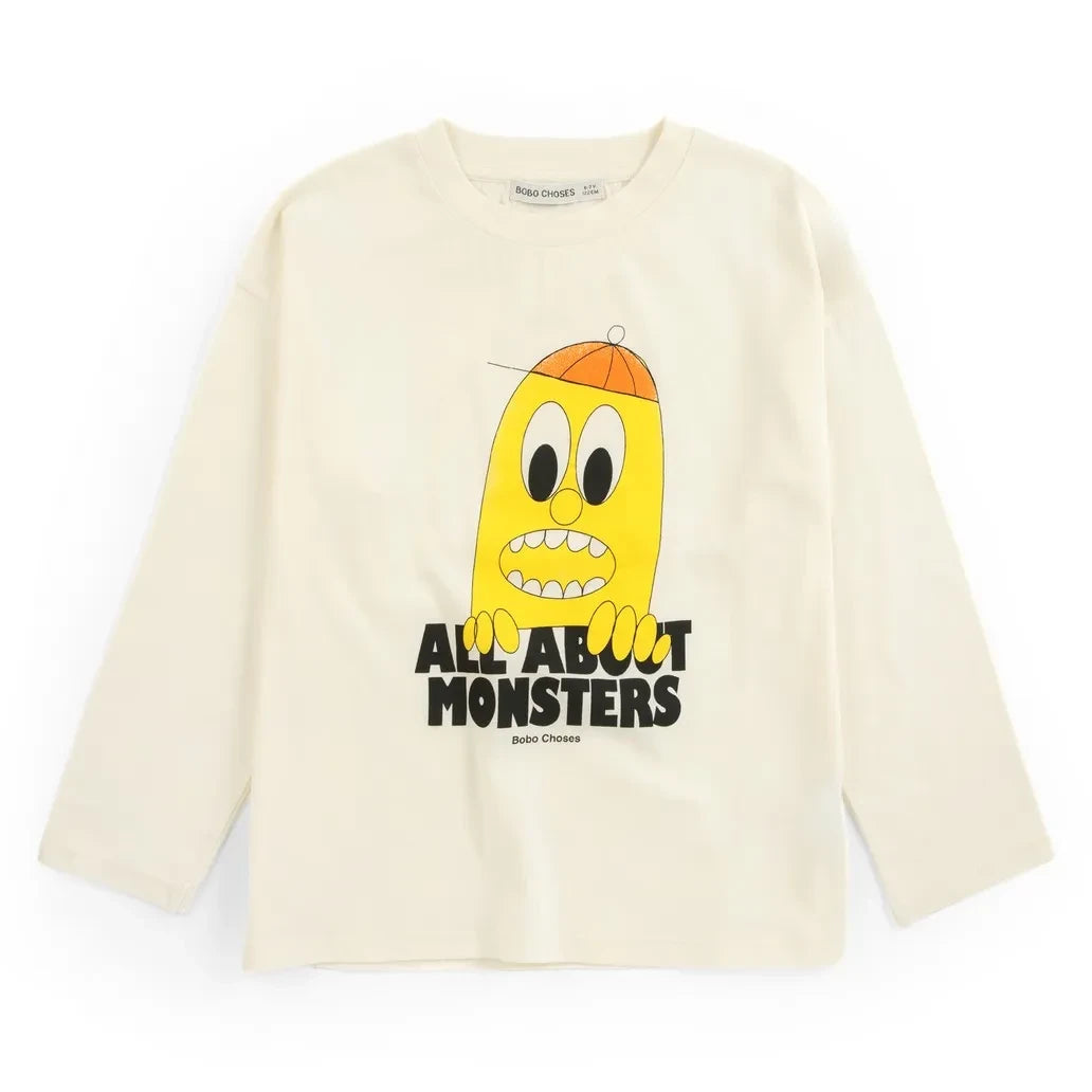 Bobo Choses - Lemon T-shirt All About Monsters Organic Cotton | Ecru
