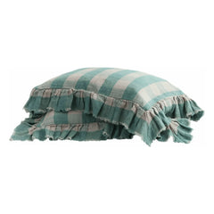 Maison de Vacances - Washed Linen Ruffled Pillow Vichy Cottage | Nuage