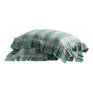Maison de Vacances - Washed Linen Ruffled Pillow Vichy Cottage | Nuage