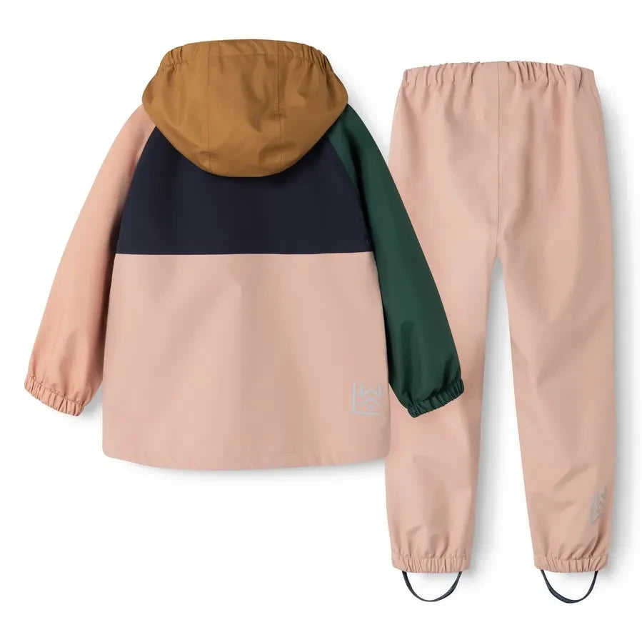 Liewood - Pedia Color Block Recycled Fiber Rain Set | Pink