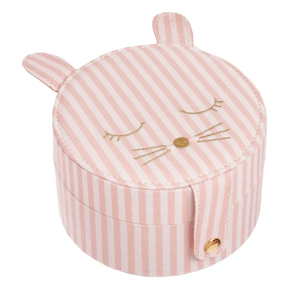 Rockahula Kids - Round Striped Bunny Jewelry Box | Pale Pink