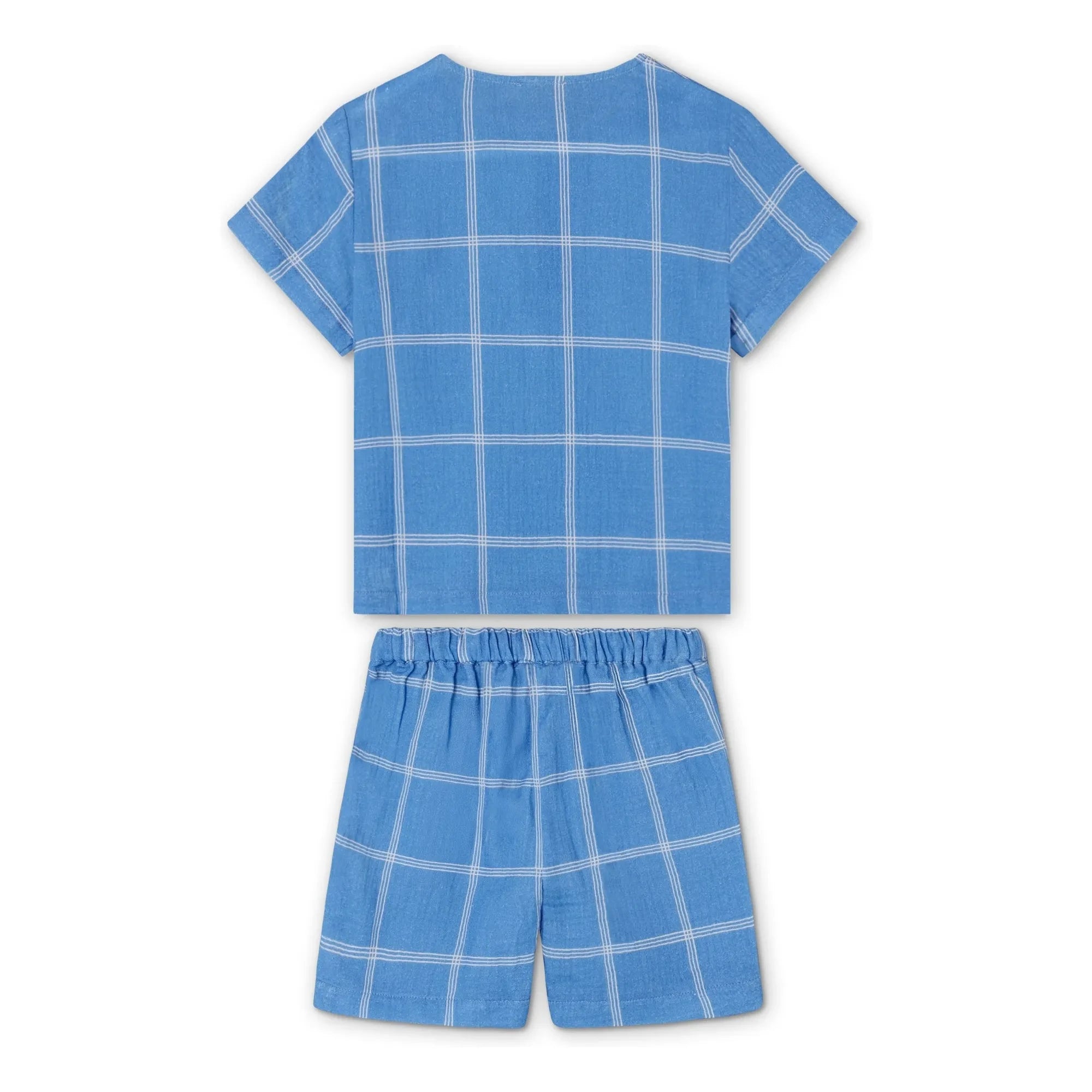 Fliink - Cha Cha Gingham Shorts and T-Shirt Set | Blue