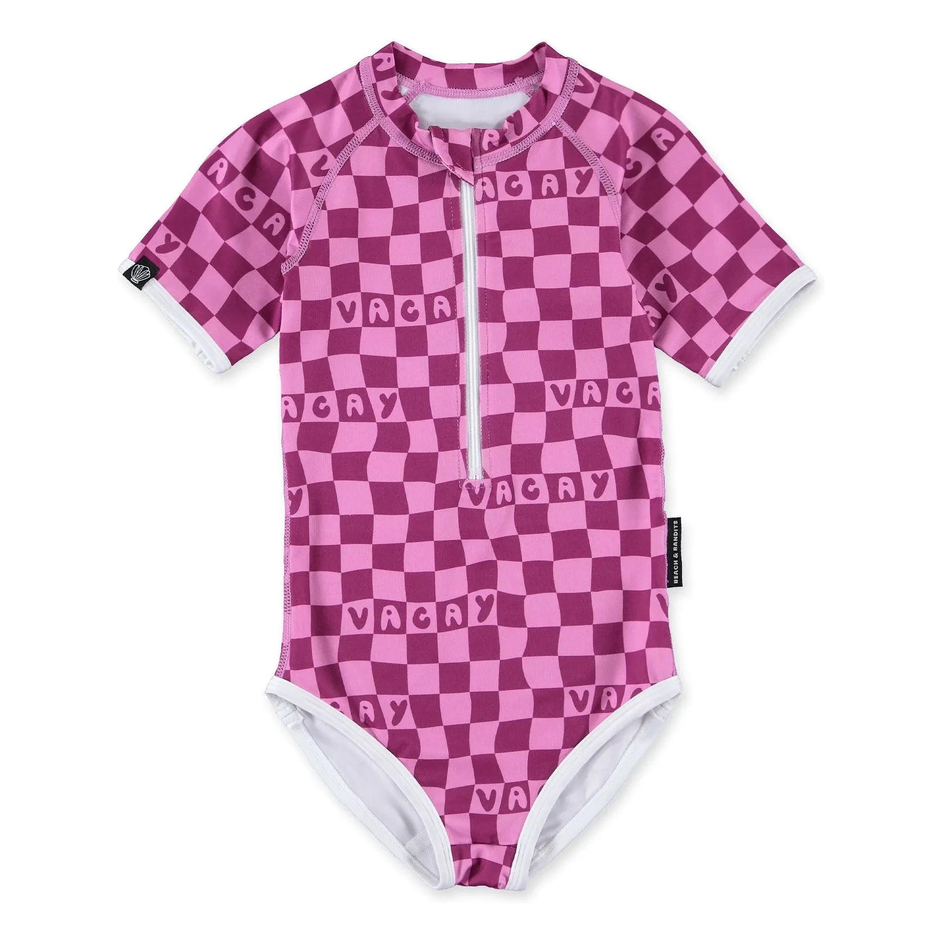 Beach & Bandits - Plaid Vacation Recycled Fiber UV Protection Swimsuit | Fuchsia