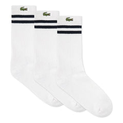 Lacoste - 3 Pairs of Organic Cotton Logo Socks | White